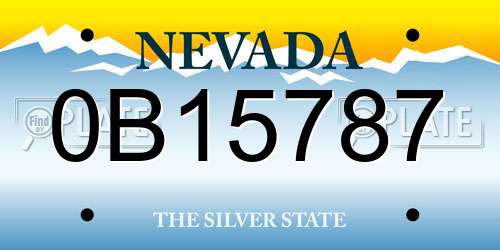 0B15787 Nevada License Plate