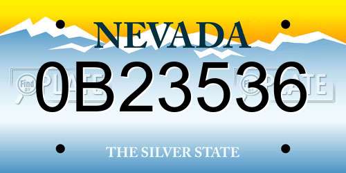 0B23536 Nevada License Plate