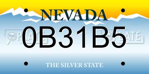 0B31B5 Nevada License Plate