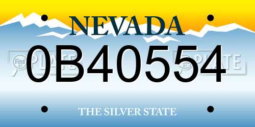 0B40554 Nevada License Plate