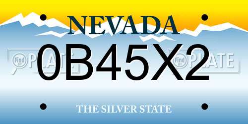 0B45X2 Nevada License Plate