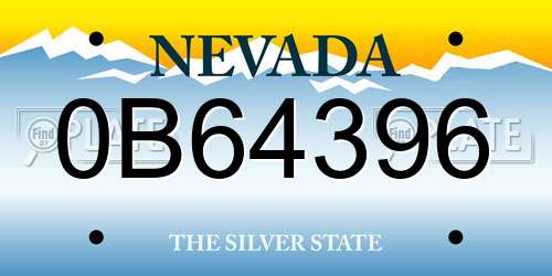 0B64396 Nevada License Plate