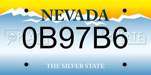 0B97B6 Nevada License Plate