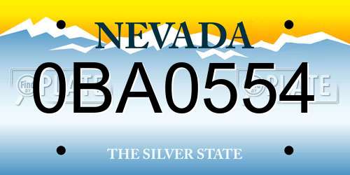 0BA0554 Nevada License Plate