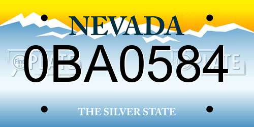 0BA0584 Nevada License Plate