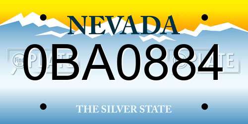 0BA0884 Nevada License Plate