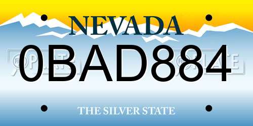 0BAD884 Nevada License Plate