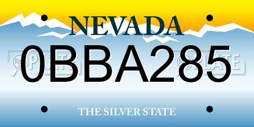 0BBA285 Nevada License Plate