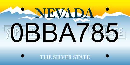 0BBA785 Nevada License Plate