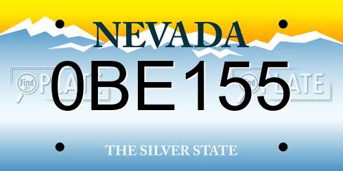 0BE155 Nevada License Plate
