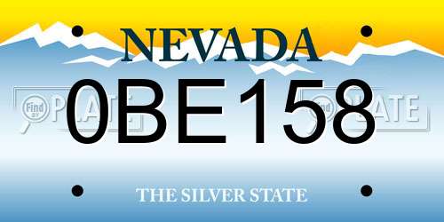 0BE158 Nevada License Plate