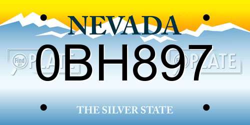 0BH897 Nevada License Plate