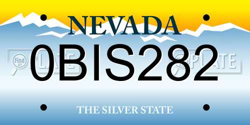 0BIS282 Nevada License Plate