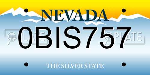 0BIS757 Nevada License Plate