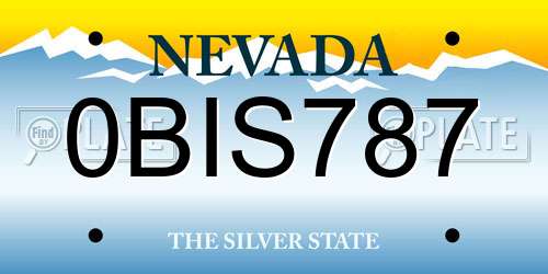 0BIS787 Nevada License Plate