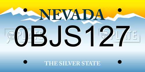 0BJS127 Nevada License Plate