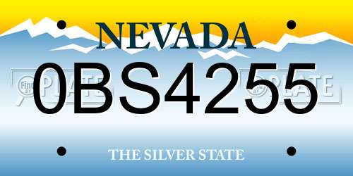 0BS4255 Nevada License Plate