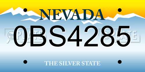 0BS4285 Nevada License Plate