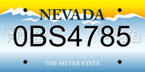 0BS4785 Nevada License Plate