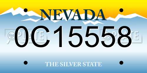 0C15558 Nevada License Plate