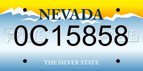 0C15858 Nevada License Plate