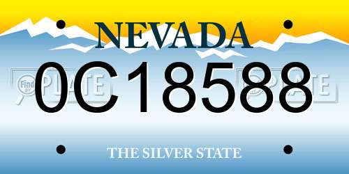 0C18588 Nevada License Plate