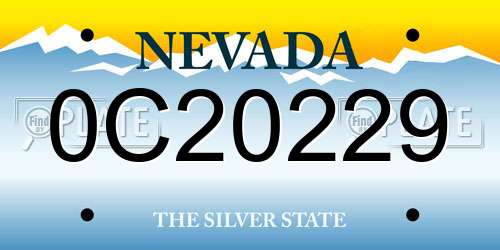0C20229 Nevada License Plate