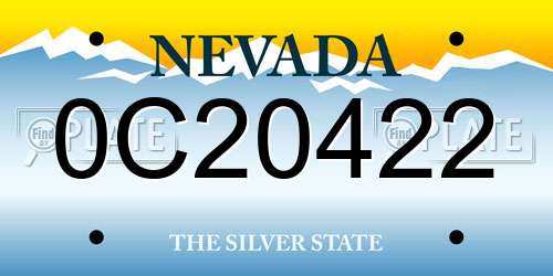 0C20422 Nevada License Plate