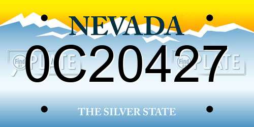 0C20427 Nevada License Plate