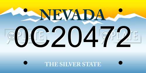 0C20472 Nevada License Plate