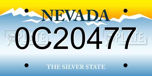 0C20477 Nevada License Plate