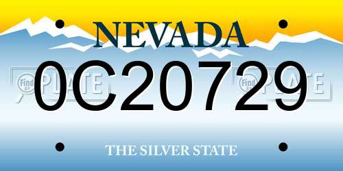0C20729 Nevada License Plate