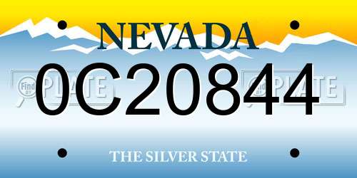 0C20844 Nevada License Plate