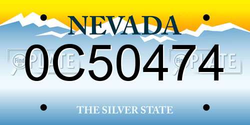 0C50474 Nevada License Plate