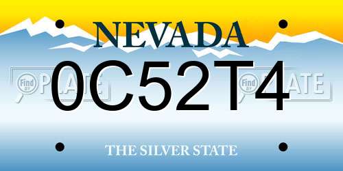 0C52T4 Nevada License Plate