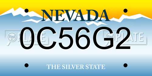 0C56G2 Nevada License Plate