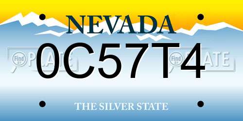 0C57T4 Nevada License Plate