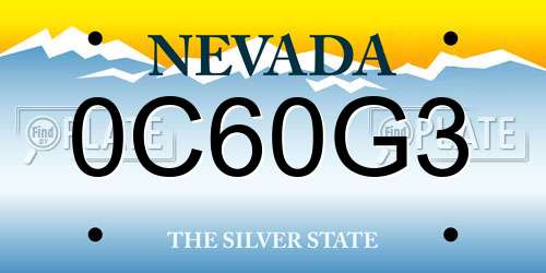 0C60G3 Nevada License Plate