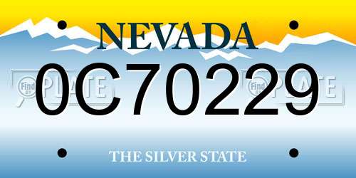 0C70229 Nevada License Plate