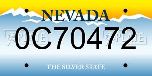 0C70472 Nevada License Plate