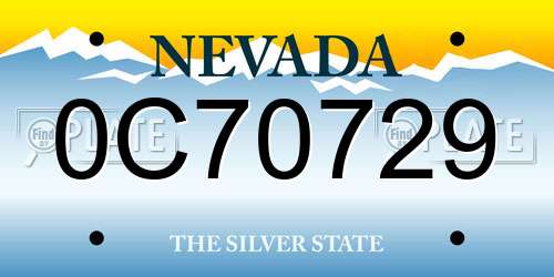 0C70729 Nevada License Plate
