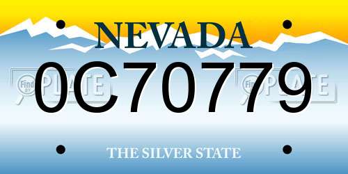 0C70779 Nevada License Plate