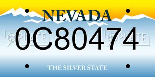 0C80474 Nevada License Plate
