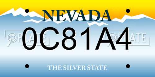 0C81A4 Nevada License Plate