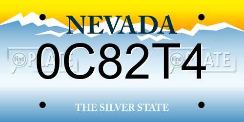 0C82T4 Nevada License Plate