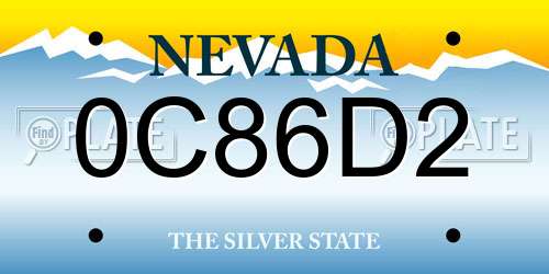 0C86D2 Nevada License Plate