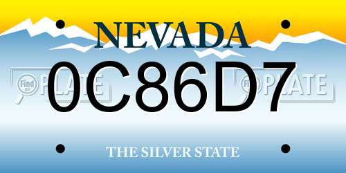 0C86D7 Nevada License Plate