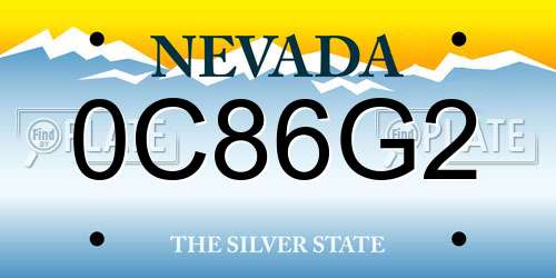 0C86G2 Nevada License Plate