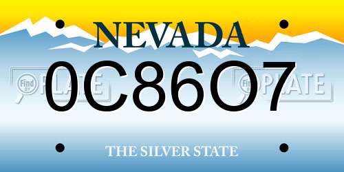 0C86O7 Nevada License Plate