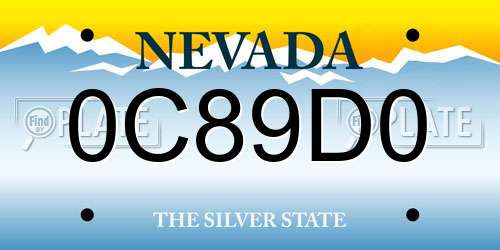 0C89D0 Nevada License Plate